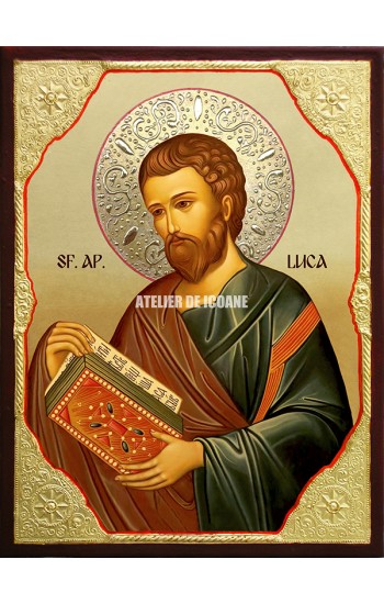 Icoana cu Sfаntul Ap Luca - Pictura de maestru - 22k aur