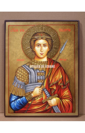 Icoana cu Sfântul Gheorghe - icoane pictate aurire cu 22k aur